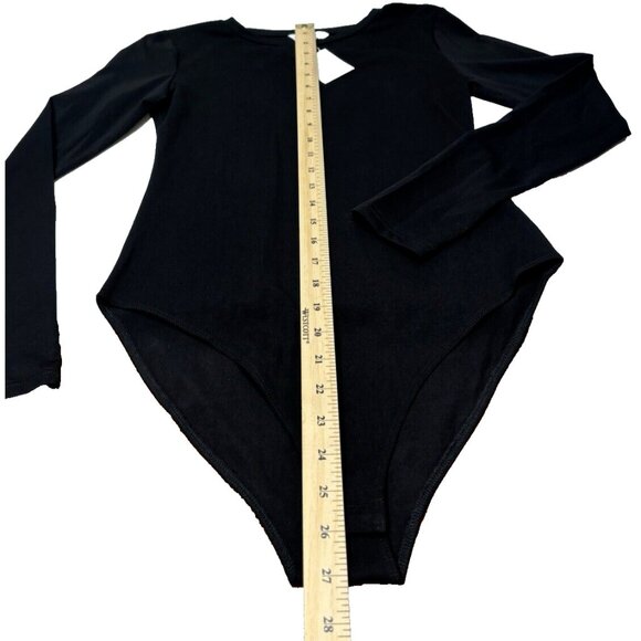 Women's Small Black Long Sleeve Bodysuit – Round Neck & Comfortable Fit New - Picture 6 of 7